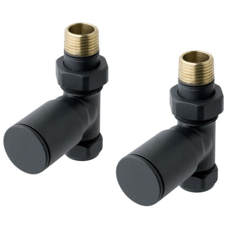 Eastbrook Straight Round Manual Matt Anthracite Radiator Valves