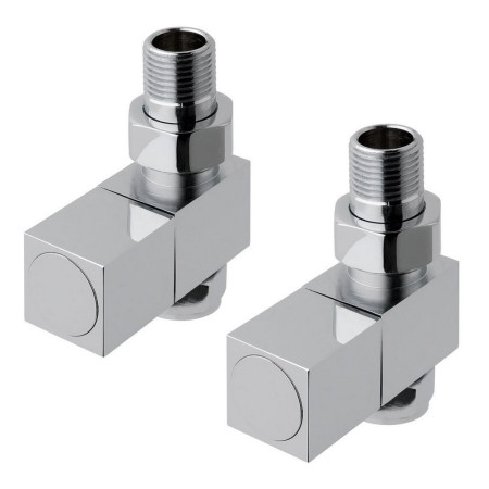 Eastbrook Straight Square Manual Chrome Radiator Valves