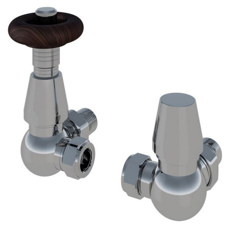 Eastbrook Traditional Chrome Corner TRV Radiator Valves