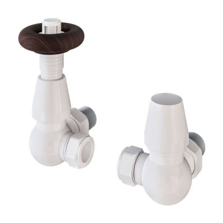 Eastbrook Traditional Gloss White Corner TRV Radiator Valves