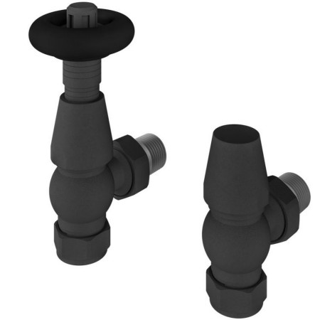 Eastbrook Traditional Matt Anthracite Angled TRV Radiator Valves