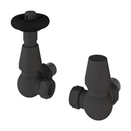 Eastbrook Traditional Matt Anthracite Corner TRV Radiator Valves