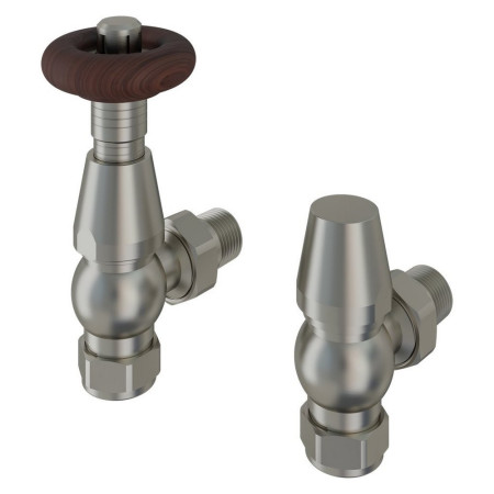 Eastbrook Traditional Satin Nickel Angled TRV Radiator Valves