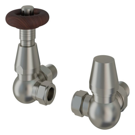 Eastbrook Traditional Satin Nickel Corner TRV Radiator Valves