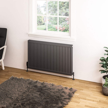25.0065 Eastbrook Type 11 600 x 1000mm Compact Panel Radiator Matt Anthracite Lifestyle