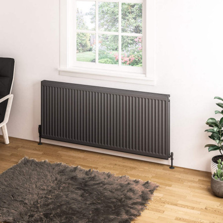 25.0124 Eastbrook Type 21 600 x 1400mm Compact Panel Radiator Matt Anthracite Lifestyle