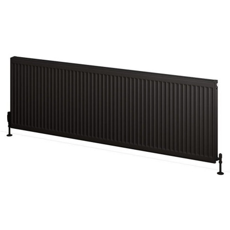 25.0077 Eastbrook Type 11 600 x 1800mm Compact Panel Radiator Matt Black Cut Out