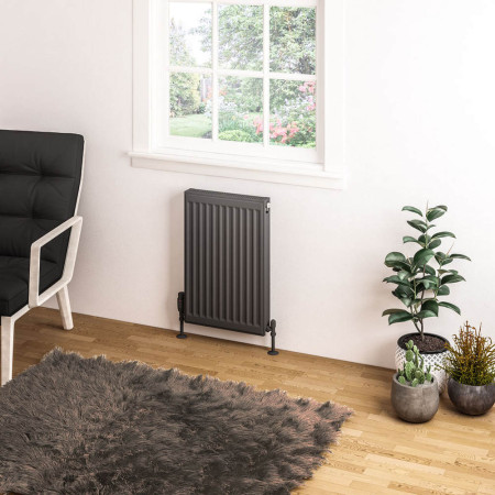 25.0062 Eastbrook Type 11 600 x 400mm Compact Panel Radiator Matt Anthracite Lifestyle