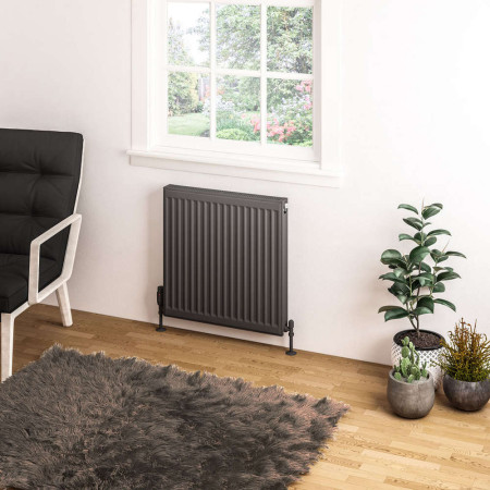 Eastbrook Type 11 600 x 600mm Compact Panel Radiator Matt Anthracite Lifestyle