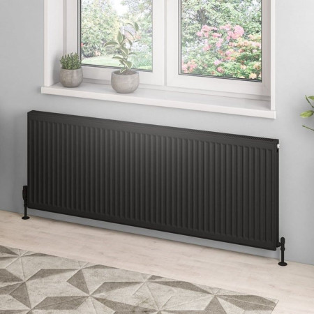 Eastbrook Type 21 600 x 1600mm Compact Panel Radiator Matt Black