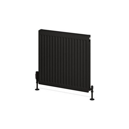 25.0128 Eastbrook Type 21 600 x 600mm Compact Panel Radiator Matt Black Cut Out
