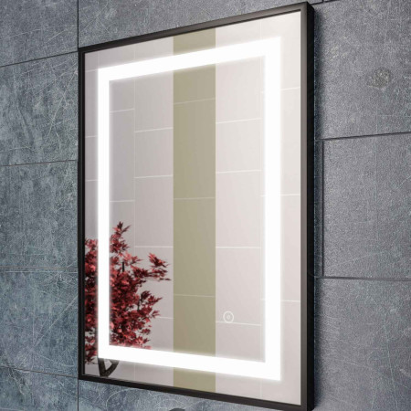 Eastbrook Varano 500 x 700mm LED Bathroom Mirror in Matt Black