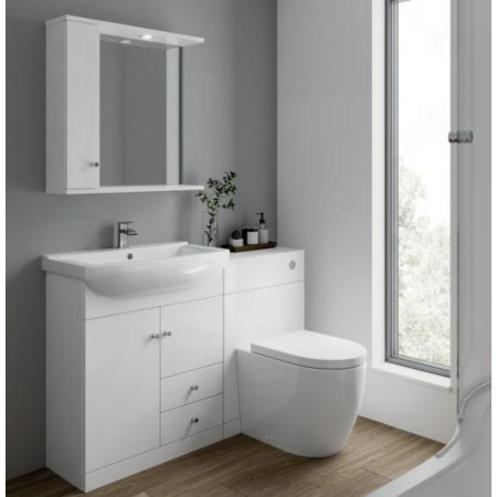 Elation Ikoma 750mm White Gloss Vanity Unit & Basin Room Setting
