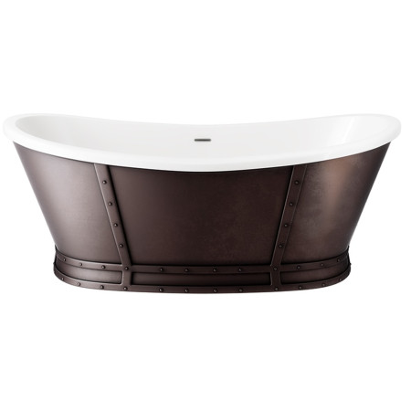 Elementa Ayda 1750 x 800mm Metal Double Ended Freestanding Bath