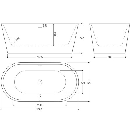 EA101GO Elementa Blair 1800 x 820mm Gold Freestanding Bath (2)