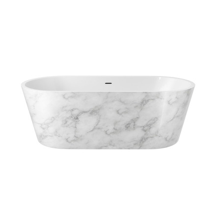 Elementa Blair 1800 x 820mm White Marble Freestanding Bath