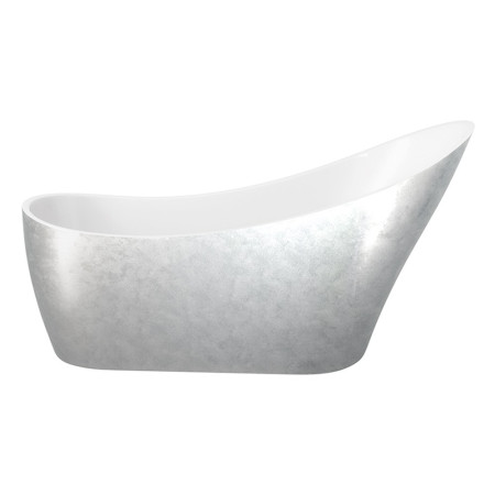 Elementa Seriea 1720mm Silver Freestanding Slipper Bath