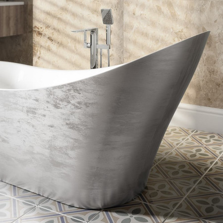 EA106SV Elementa Seriea 1720mm Silver Freestanding Slipper Bath (3)