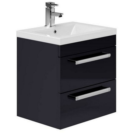 EFP308IN Essential Nevada 500mm Wall Hung Indigo Gloss Vanity Unit with Basin
