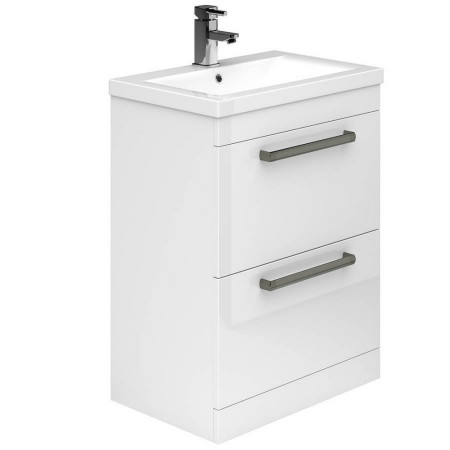 EFP302WH Essential Nevada 600mm White Basin Unit with 2 Drawers (1)