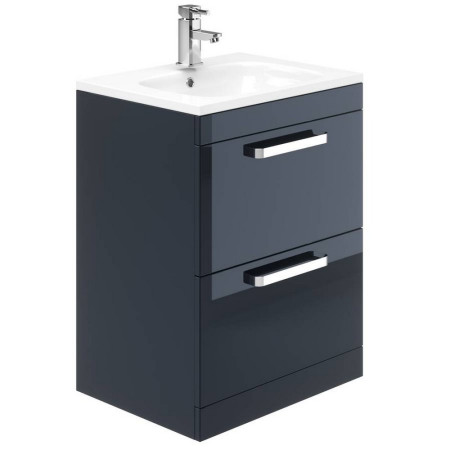 EFP303IN Essential Nevada 800mm Indigo Gloss Basin Unit with 2 Drawers (1)