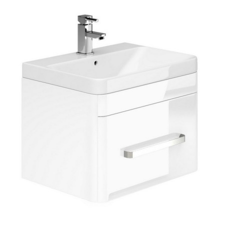 EFP403WH Essential Vermont 800mm Gloss White Wall Hung Vanity Unit with One Drawer (1)