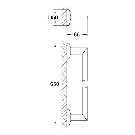 40497000 Grohe Allure Brilliant Chrome 600mm Towel Rail (2)