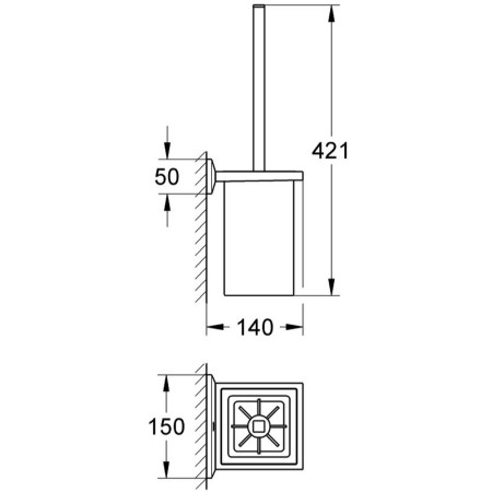 40500000 Grohe Allure Brilliant Chrome Toilet Brush & Holder (2)