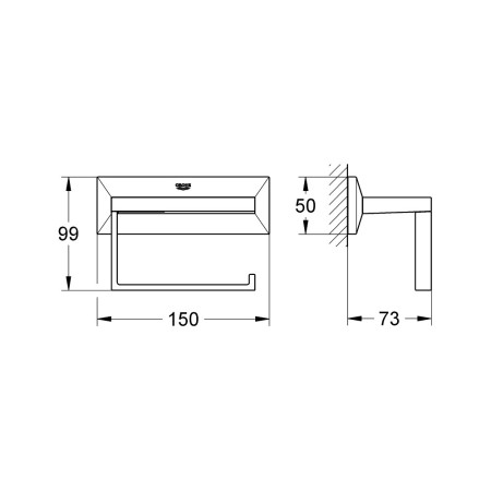 40499000 Grohe Allure Brilliant Chrome Toilet Roll Holder (2)