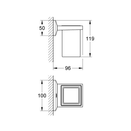 40493000 Grohe Allure Brilliant Chrome Wall Mounted Holder With Tumbler (2)