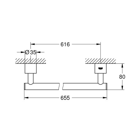 40309AL3 Grohe Atrio 600mm Brushed Hard Graphite Towel Rail (2)