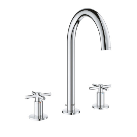 20008003 Grohe Atrio M-Size Chrome 3 Tap Hole Basin Mixer With Cross Handles