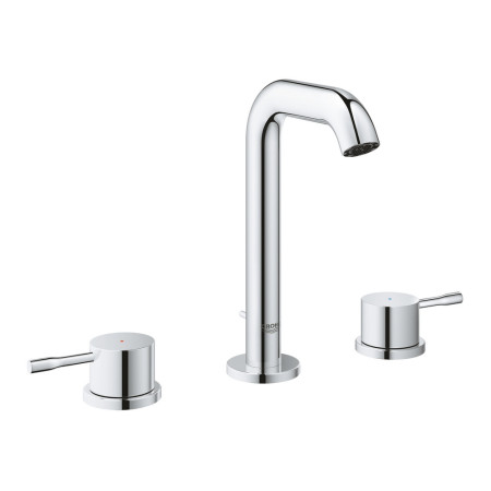 Grohe Essence Three Tap Hole Basin Mixer M Size in Chrome with Pop Up Waste