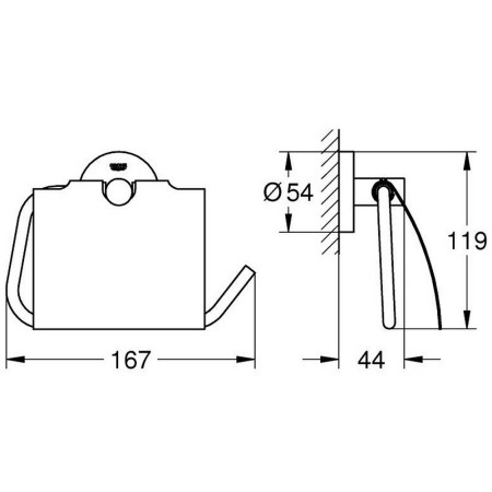 40367GN1 Grohe Essentials Brushed Cool Sunrise Toilet Roll Holder (2)