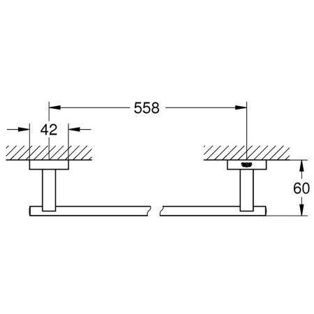 40509001 Grohe Essentials Cube 600mm Towel Rail (3)