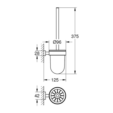 40513001 Grohe Essentials Cube Toilet Brush Set (3)