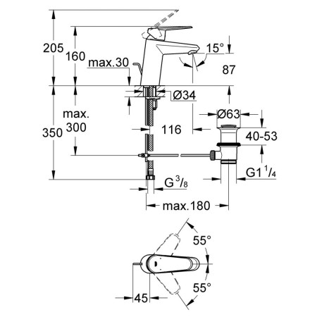 33190002 Grohe Eurodisc Cosmopolitan Basin Mixer Tap (2)