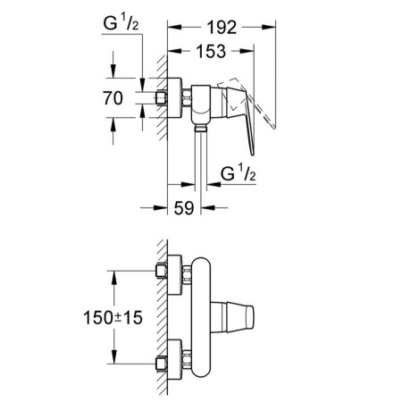 32837000 Grohe Eurosmart Cosmopolitan Single Lever Shower Mixer (2)