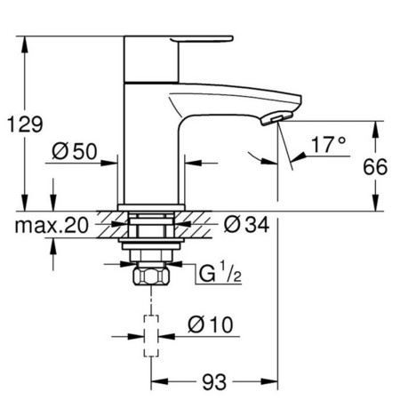 23039002 Grohe Eurostyle Cosmopolitan XS Basin Pillar Tap (2)
