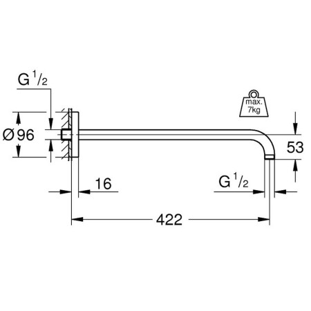 26146LS0 Grohe Rainshower 422mm White Shower Arm (3)