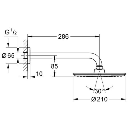 26062000 Grohe Rainshower Cosmopolitan 210mm Shower Head Set (2)