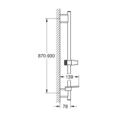 22125KF0 Grohe Rainshower SmartActive Black 900mm Shower Rail (4)