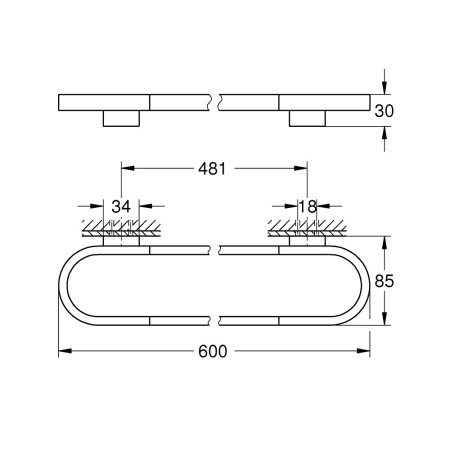 41056000 Grohe Selection 600mm Towel Rail (3)