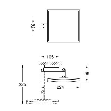 40808000 Grohe Selection Cube Shaving Mirror (2)