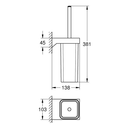 40857000 Grohe Selection Cube Toilet Brush Set (2)