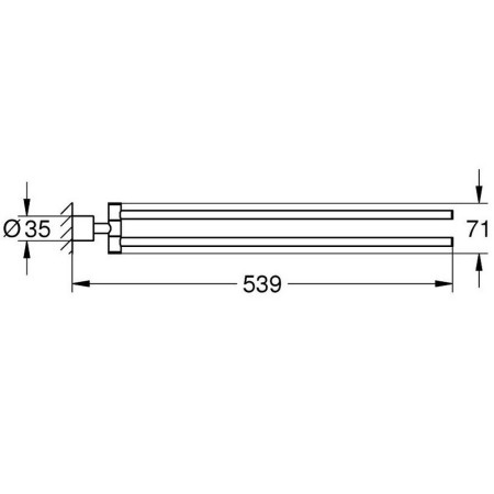 40308AL3 Grohe Spa Atrio Brushed Hard Graphite Double Towel Bar (2)