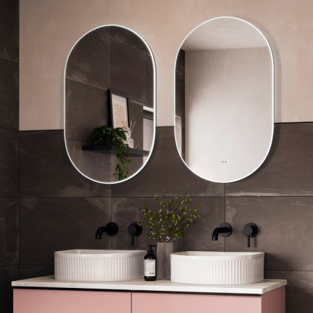78737000 HIB Air Pill 50 LED Framed Bathroom Mirror Lifestyle