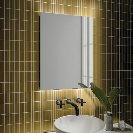 79560500 HIB Aura 50 Steam Free LED Mirror Room Setting