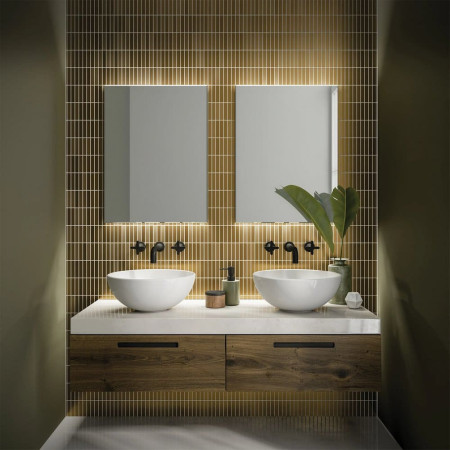 79560500 HIB Aura 50 Steam Free LED Mirror with Vanity Unit