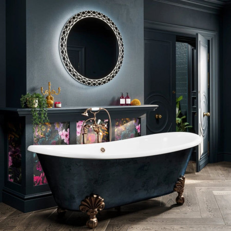 79580200 HIB Bellus Round 80 Illuminated Bathroom Mirror Lifestyle
